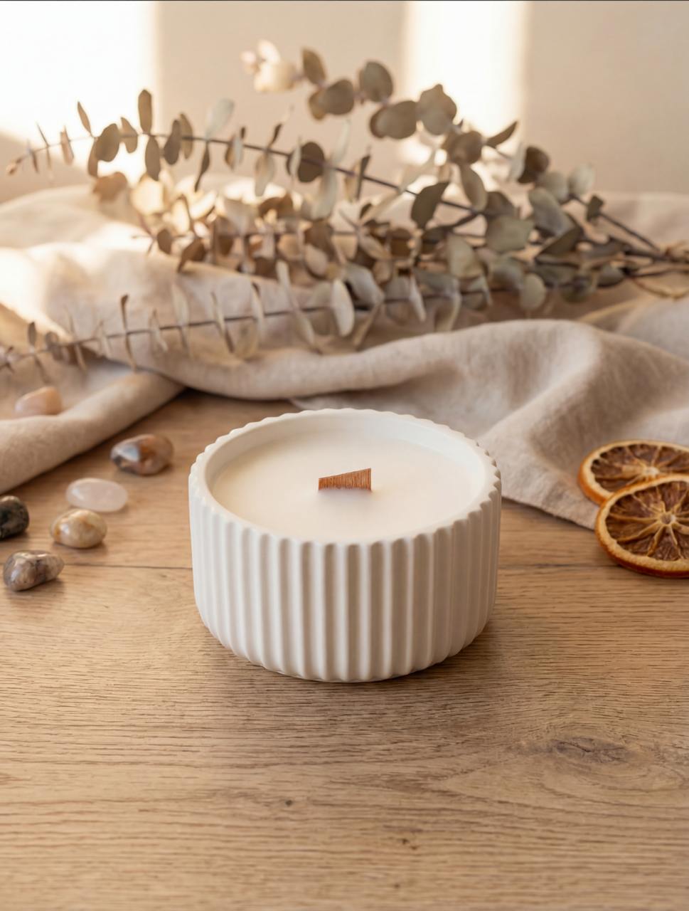 Свічка кашпо ребристе