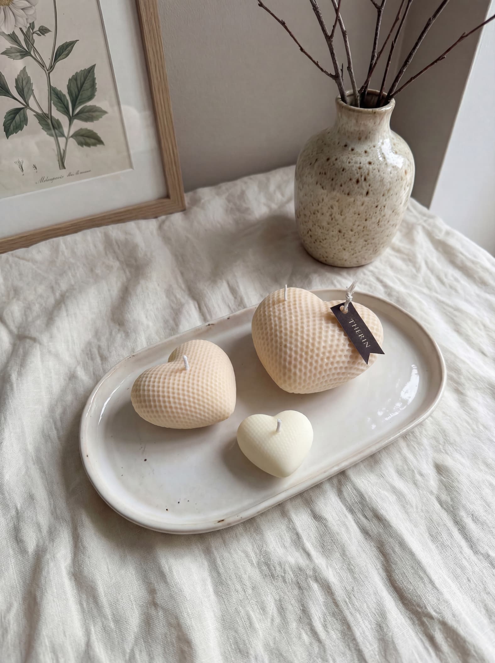 Свічковий сет з 3 сердець різних розмірів